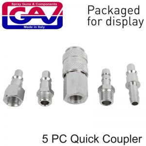 GAV UNIVERSAL QUICK COUPLER SET 5PIECE PACKAGE (GAV UNI-5AM)