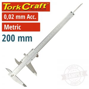 VERNIER 200MM STAINLESS STEEL 0.02MM ACC. METRIC / INCH (ME11200)