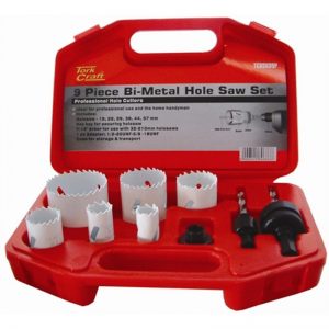 HOLESAW SET 9PC IN CASE BI-METAL 19 22 29 38 44 57MM (TCHSK09P)