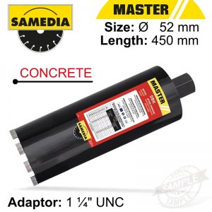 DIAMOND CORE BIT 52MM X 450MM X 1 1/4" CONCRETE MASTER DBK (SAM340009)