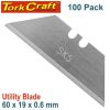 TORK CRAFT UTILITY BLADE SOLID 60MM X 19MM X 0.6MM 100PC SK5(TCBB100-100)