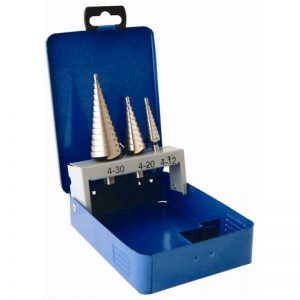 STEP DRILL SET 3 PCE HSS IN PLASTIC CASE