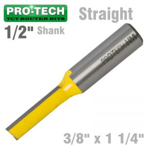 STRAIGHT BIT 3/8"(9.5MM) X 1 1/4"(31.8MM) CUT 2 FLUTE WITH BOTTOM CUT