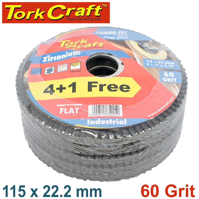 FLAP DISC ZIRCONIUM 115MM 60 GRIT FLAT 4+1 FREE - Ubuntu Sales Hardware ...