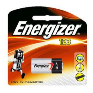 ENERGIZER 3V LITHIUM PHOTO 1 PACK CR123  BATTERY