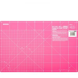 OLFA MAT ROTARY 450 X 300MM METRIC & INCH DOUBLE SIDED PINK