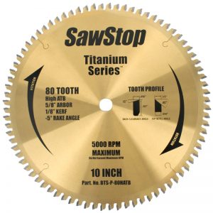 SAWSTOP 80T COMBINATION SAW BLADE TITANIUM SERIES