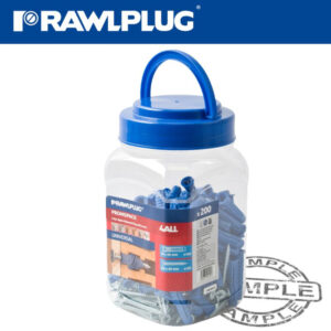 UNIVERSAL NYLON PLUG X10MMX50MM WITH SCREWS X200 PER JAR | RAWLPLUG