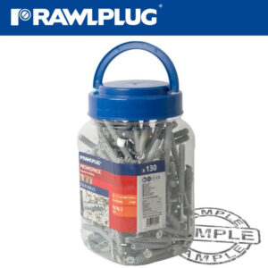 NYL NAIL-IN FIXING 8X60MM CYL HEAD WITH SCREWS X130 PER JAR | RAWLPLUG