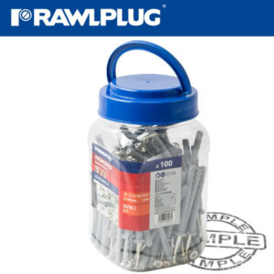 NYL NAIL-IN FIXING 8X80MM CYL HEAD WITH SCREWS X100 PER JAR | RAWLPLUG