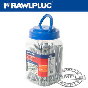NYL NAIL-IN FIXING 8X100MM CYL HEAD WITH SCREWS X70 PER JAR | RAWLPLUG