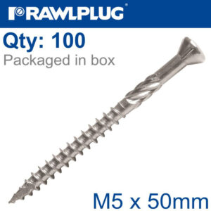 R-DSX DECKING SCREWS M5 X 50X30 A2 SS X100-BOX