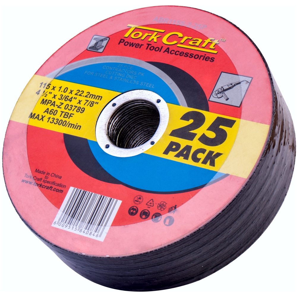 CUTTING DISC STEEL & SS 115 x 1.0 x 22.2 MM 25 PACK