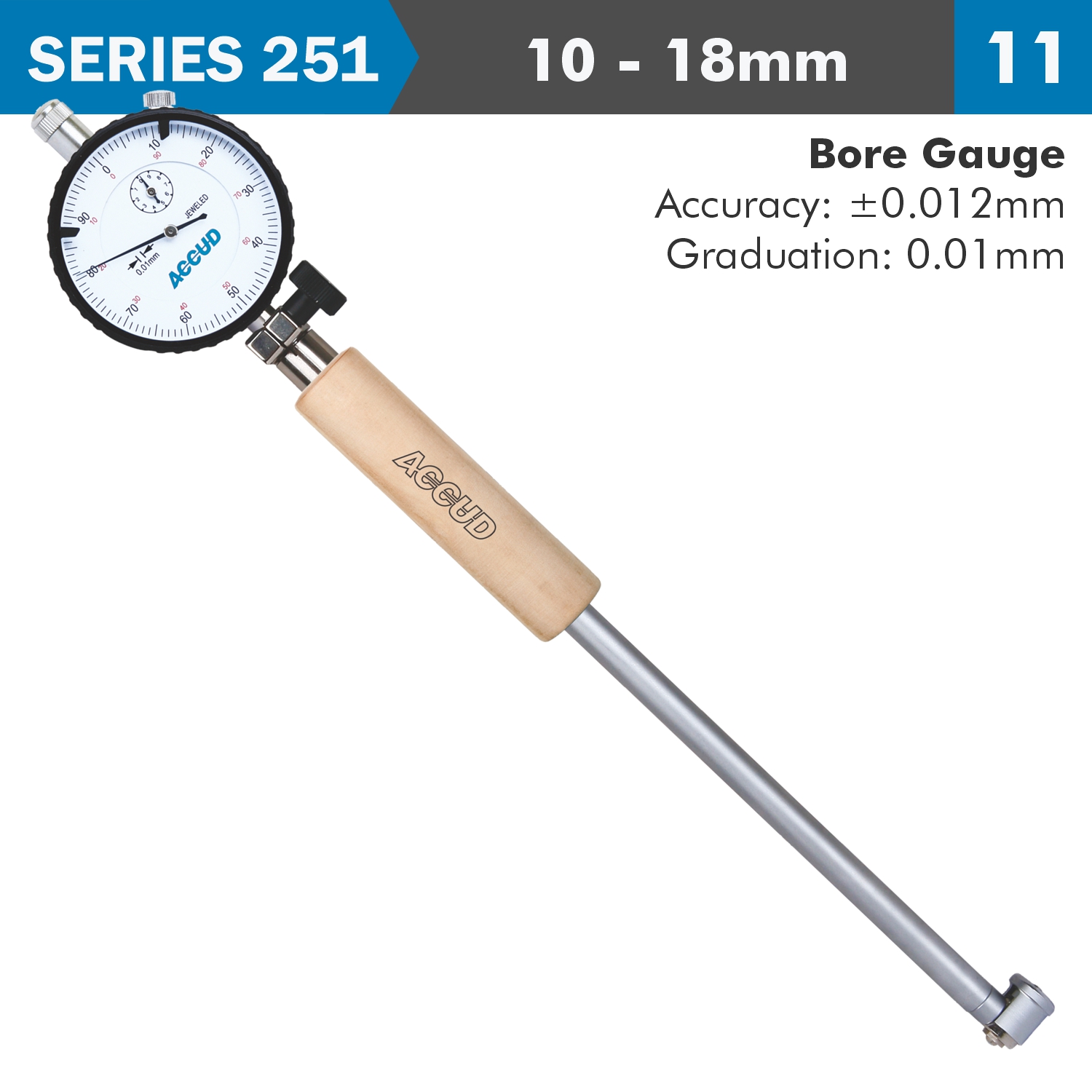 DIAL BORE GAUGE 10-18MM 0.012MM ACC. 0.001MM GRAD.