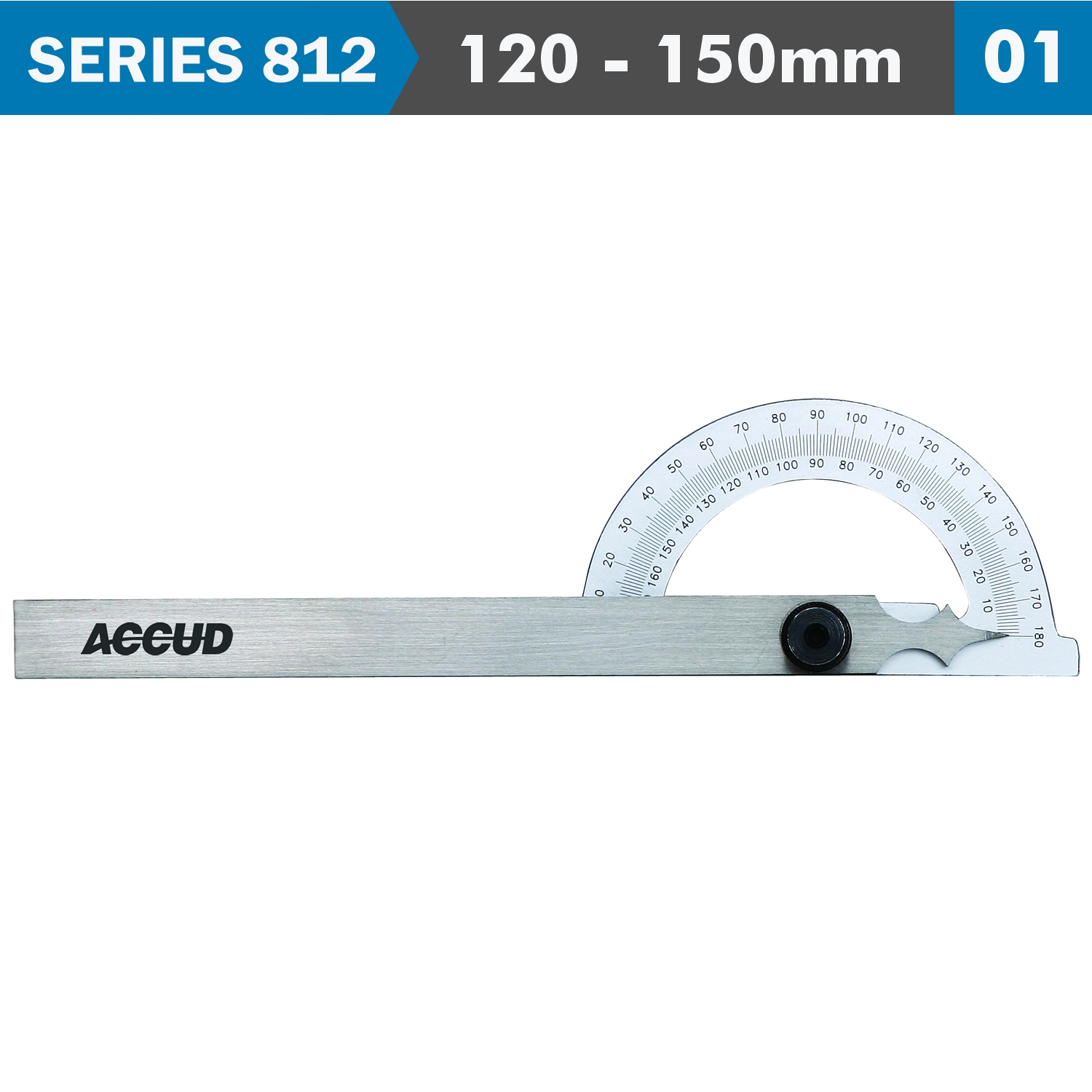 PROTRACTOR 120X 150MM 180 DEG. 0.3 DEG ACC. 1 DEG. GRAD.