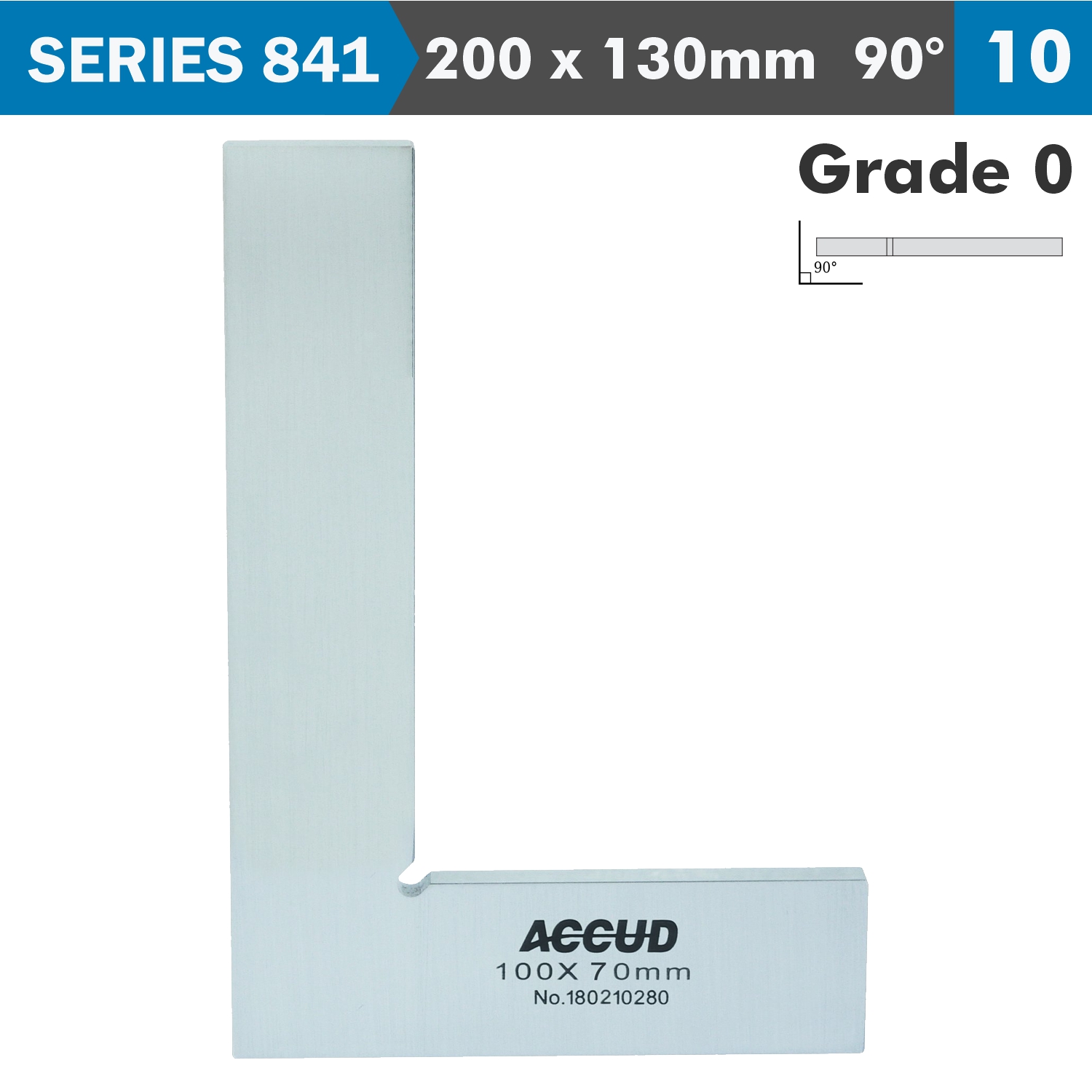 FLAT EDGE SQUARE 90 DEG. GRADE 0 200X130MM