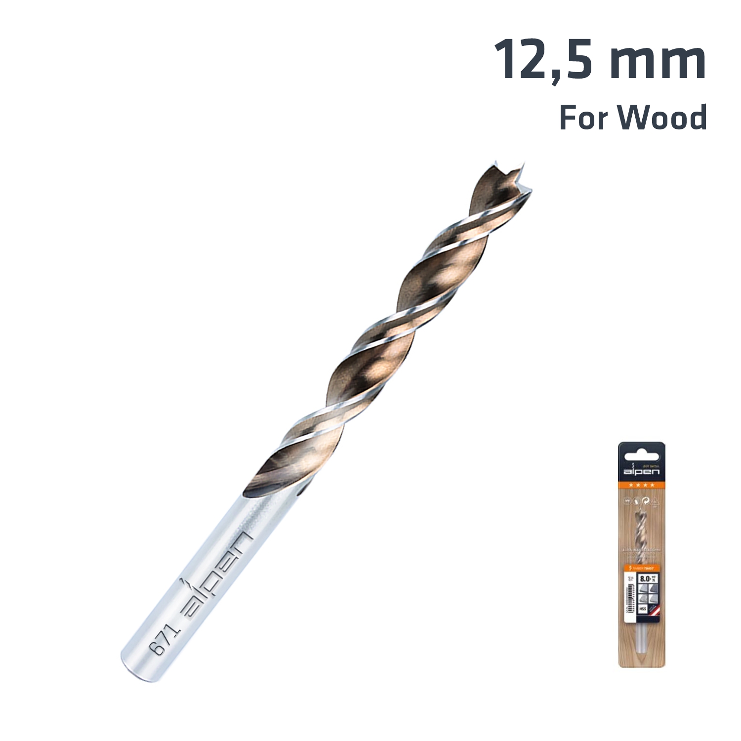 TIMBER TWIST 12.5MM WOOD DRILL BIT SLEEVED