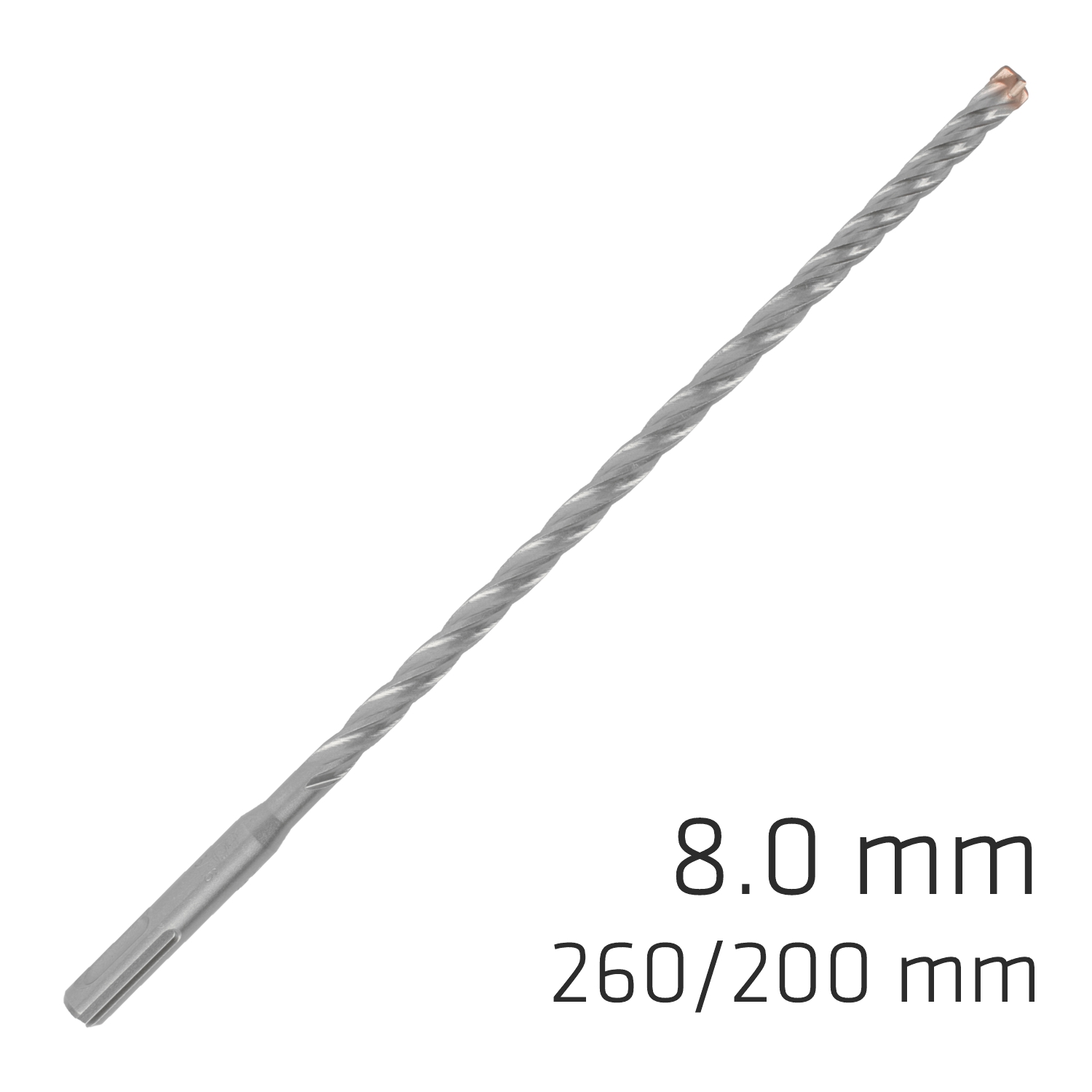 FORCE X 8.0 x 260/200 SDS-PLUS REBAR DRILL BIT X4 CUTTING EDGES
