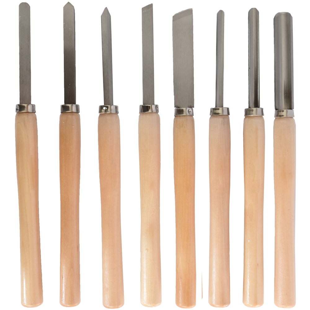 CHISEL SET WOOD TURNING 8 PIECE STD WOODEN CASE