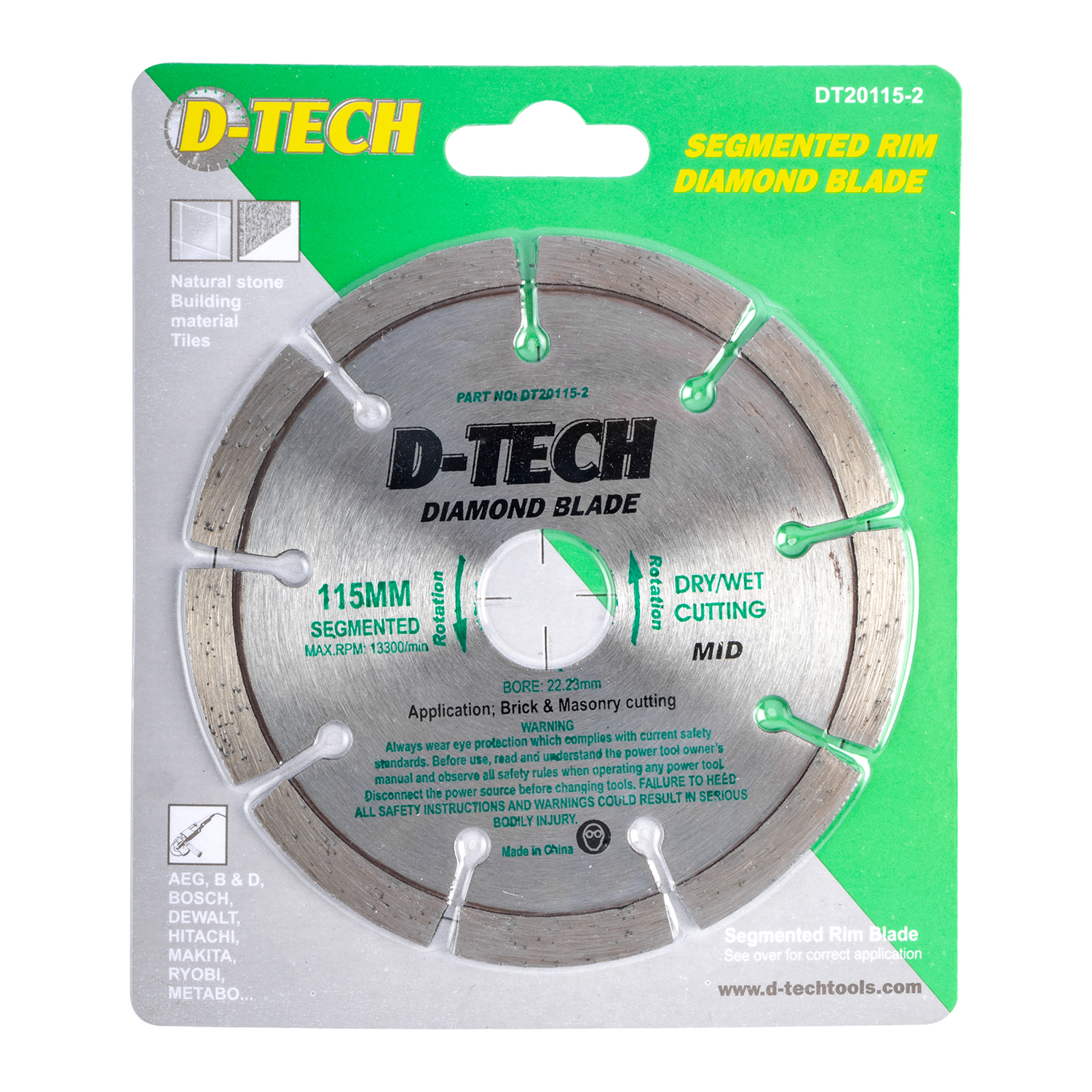 DIAMOND VLADE SEGMENTED MID. 115X22,23MM SCREED/BRICK/MASONRY