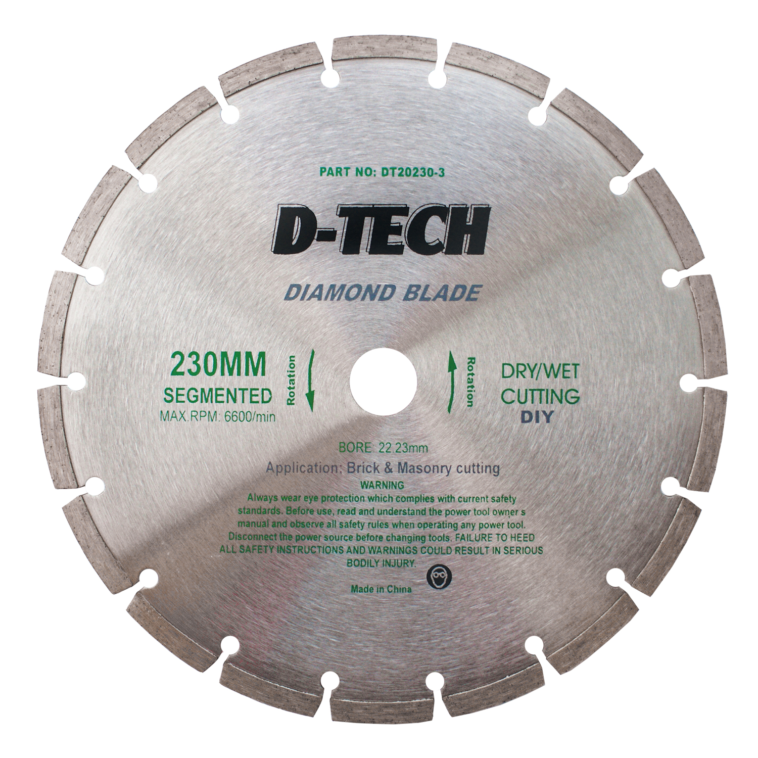 DIAMOND BLADE SEGMENTED STD. 230X22,23MM CONCRETE/CEMENT