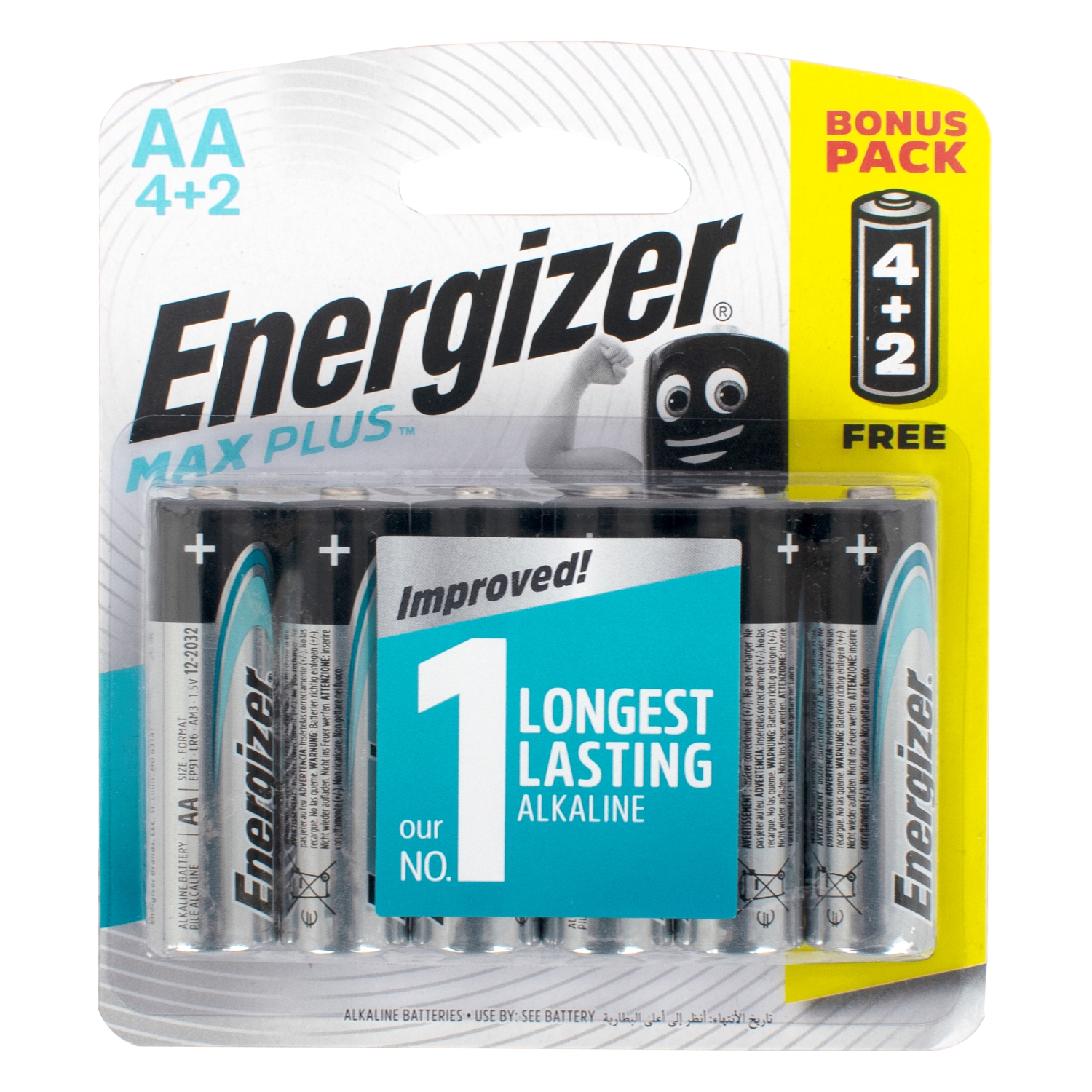 ENERGIZER MAXPLUS AA - 6PACK 4+2 FREE (MOQ 12)