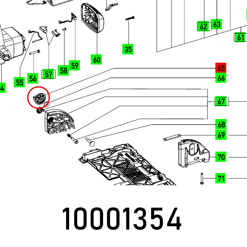 ROTARY KNOB D34 M6-8T BLUE