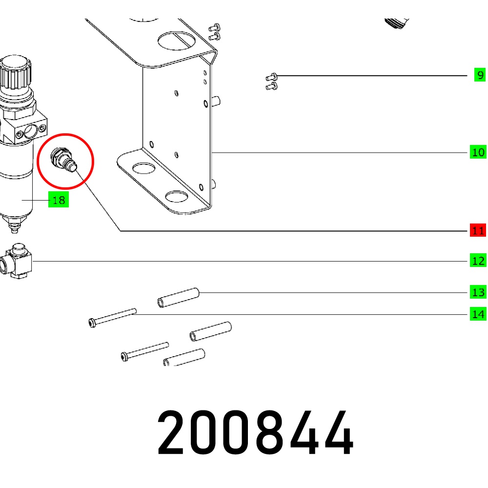 COUPLING PICE KS-3-8 ET-BG